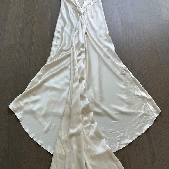 Reformation Margot Wedding Dress Gown Silk Satin Ivory Mermaid Train With Tags 8 - Picture 8 of 16